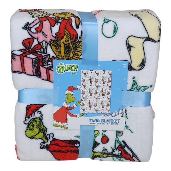 Dr. Seuss The Grinch Oversized Plush Throw Blanket 60X90" Twin Christmas Sally - Picture 10 of 10